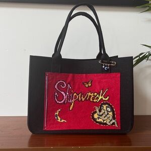 Black and Red Tote Bag